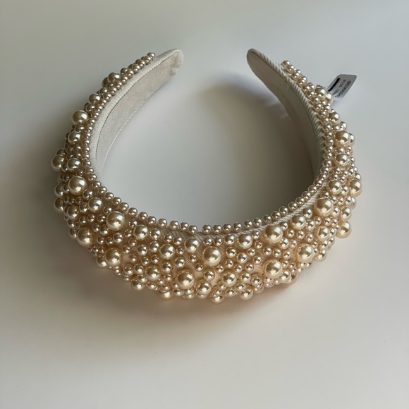 Free People Pearl Queen Headband Ivory One Size Bridal Headband - Picture 1 of 5